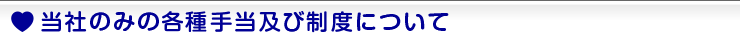 当社のみの各種手当及び制度について